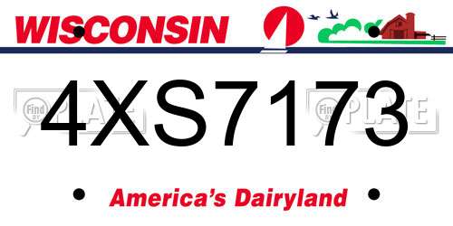 4XS7173 Wisconsin License Plate