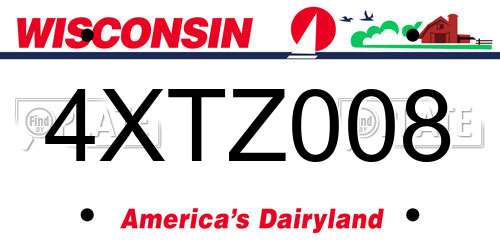 4XTZ008 Wisconsin License Plate
