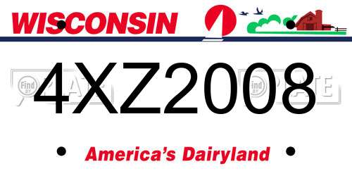 4XZ2008 Wisconsin License Plate