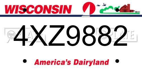 4XZ9882 Wisconsin License Plate