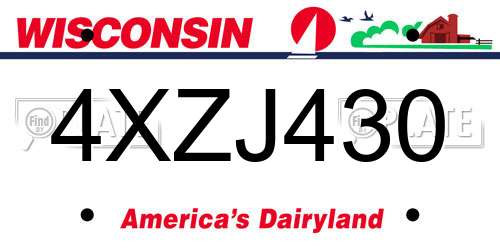 4XZJ430 Wisconsin License Plate