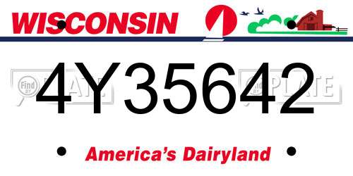 4Y35642 Wisconsin License Plate