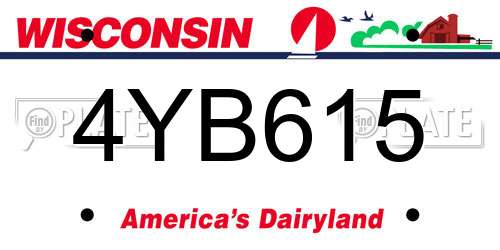 4YB615 Wisconsin License Plate