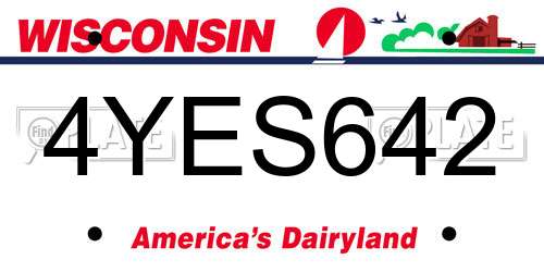 4YES642 Wisconsin License Plate