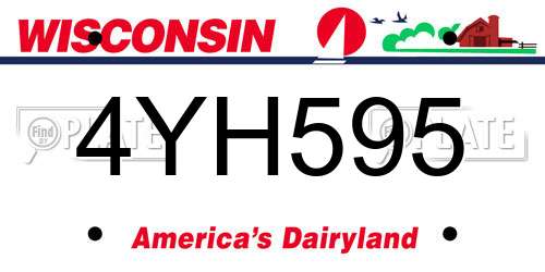 4YH595 Wisconsin License Plate
