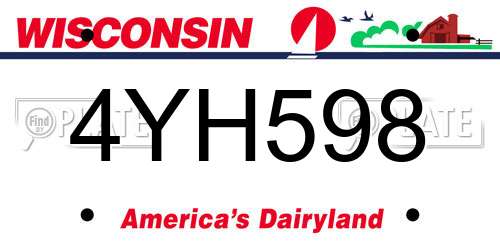 4YH598 Wisconsin License Plate