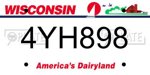 4YH898 Wisconsin License Plate