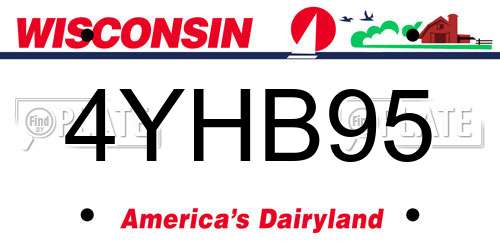 4YHB95 Wisconsin License Plate