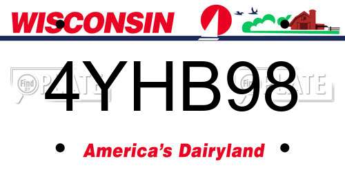 4YHB98 Wisconsin License Plate
