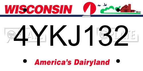 4YKJ132 Wisconsin License Plate