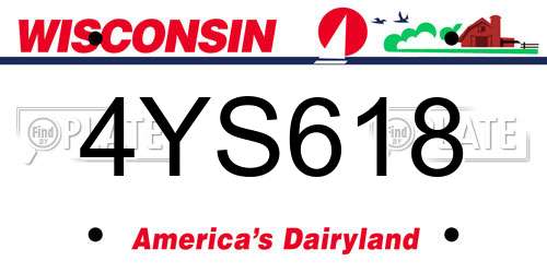 4YS618 Wisconsin License Plate