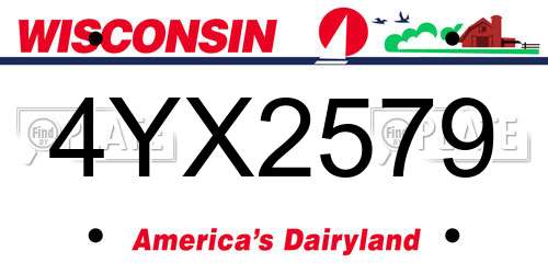 4YX2579 Wisconsin License Plate