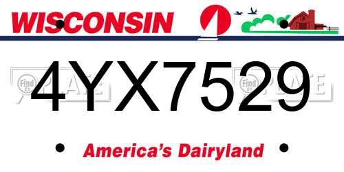 4YX7529 Wisconsin License Plate
