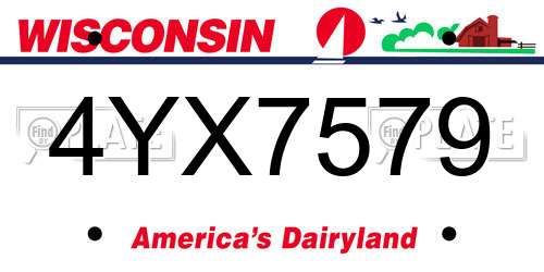 4YX7579 Wisconsin License Plate