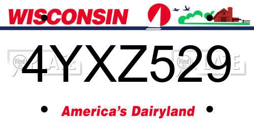 4YXZ529 Wisconsin License Plate