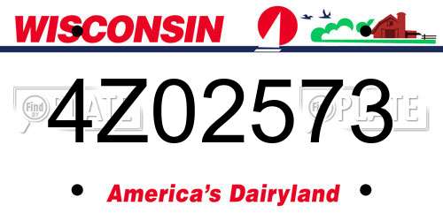 4Z02573 Wisconsin License Plate
