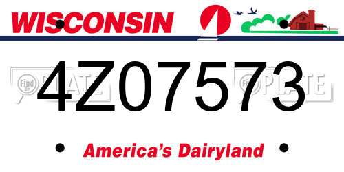 4Z07573 Wisconsin License Plate
