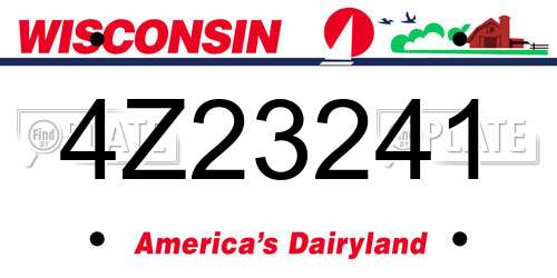 4Z23241 Wisconsin License Plate