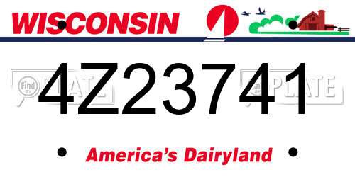 4Z23741 Wisconsin License Plate