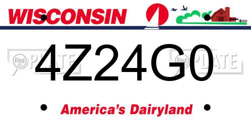 4Z24G0 Wisconsin License Plate