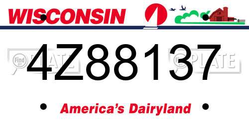 4Z88137 Wisconsin License Plate