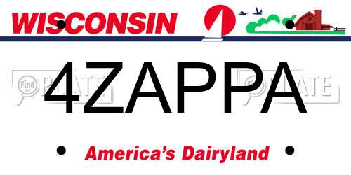 4ZAPPA Wisconsin License Plate