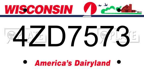 4ZD7573 Wisconsin License Plate