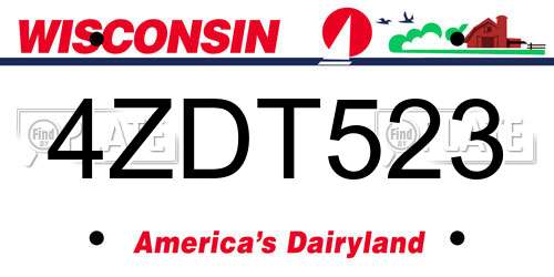 4ZDT523 Wisconsin License Plate