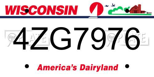 4ZG7976 Wisconsin License Plate