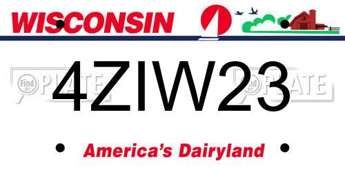 4ZIW23 Wisconsin License Plate