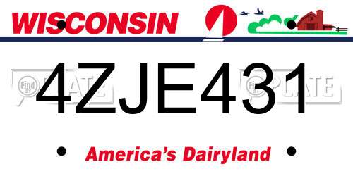 4ZJE431 Wisconsin License Plate