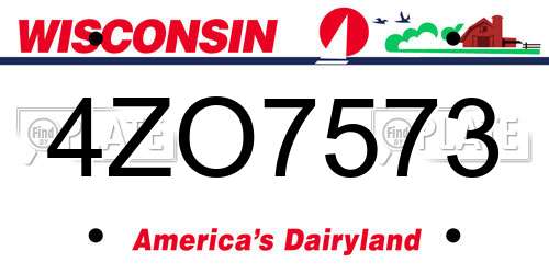 4ZO7573 Wisconsin License Plate