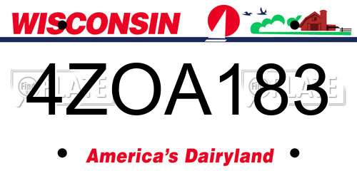 4ZOA183 Wisconsin License Plate