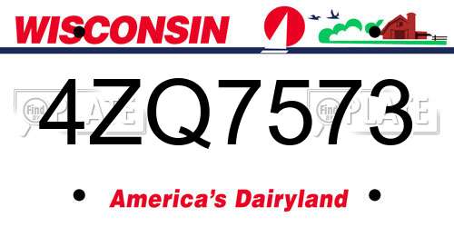 4ZQ7573 Wisconsin License Plate