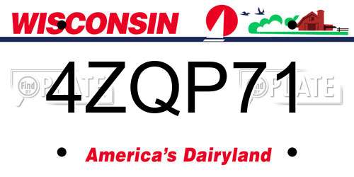 4ZQP71 Wisconsin License Plate