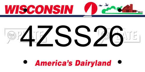 4ZSS26 Wisconsin License Plate