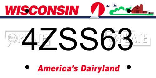 4ZSS63 Wisconsin License Plate