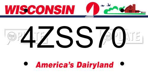 4ZSS70 Wisconsin License Plate