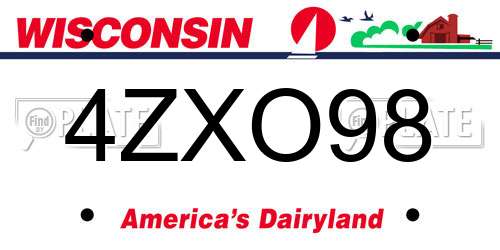 4ZXO98 Wisconsin License Plate
