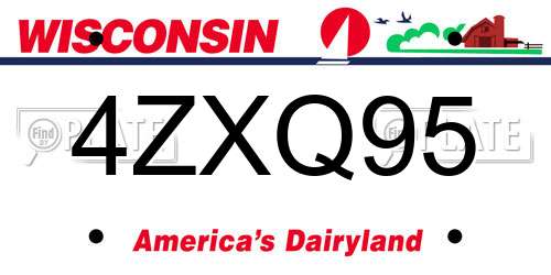 4ZXQ95 Wisconsin License Plate