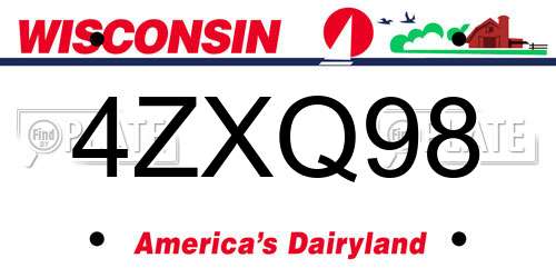 4ZXQ98 Wisconsin License Plate
