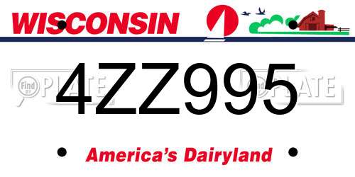 4ZZ995 Wisconsin License Plate