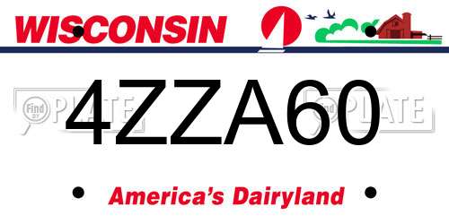 4ZZA60 Wisconsin License Plate