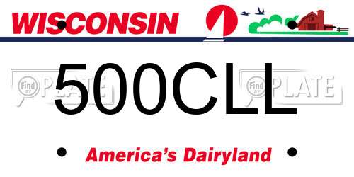 500CLL Wisconsin License Plate