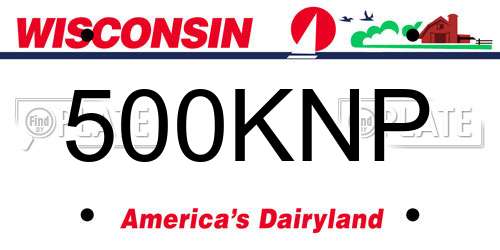 500KNP Wisconsin License Plate