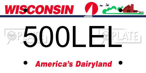 500LEL Wisconsin License Plate