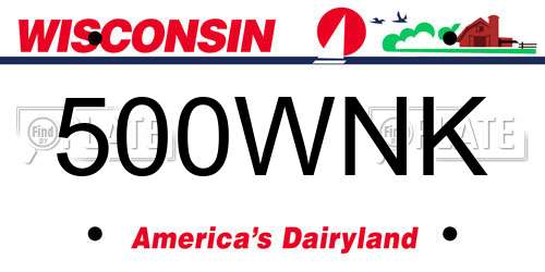 500WNK Wisconsin License Plate