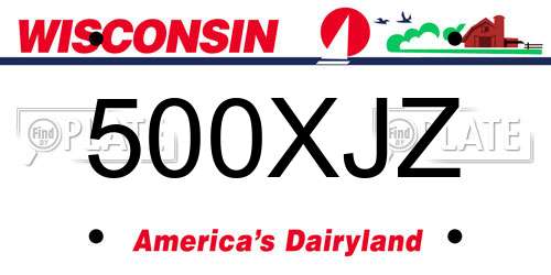 500XJZ Wisconsin License Plate