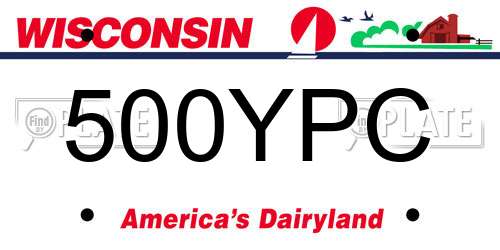 500YPC Wisconsin License Plate