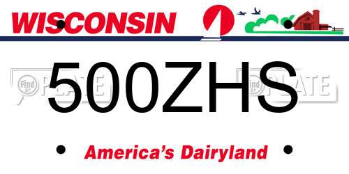 500ZHS Wisconsin License Plate